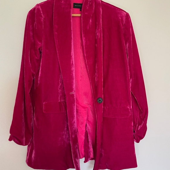 Endless Rose Fuchsia Oversized Velvet Blazer Size S (NWOT) - Picture 4 of 16